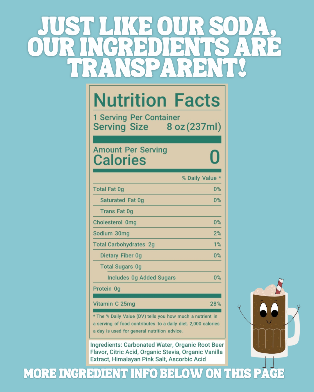 Root Beer Sodee Pop Clean Ingredients